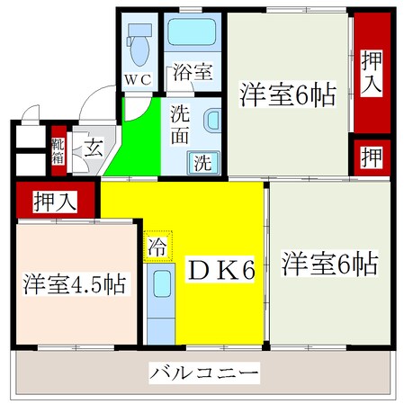 瀬高駅 徒歩14分 5階の物件間取画像